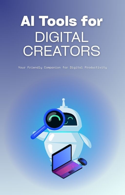 blue and white playful ai digital creator ebook cover